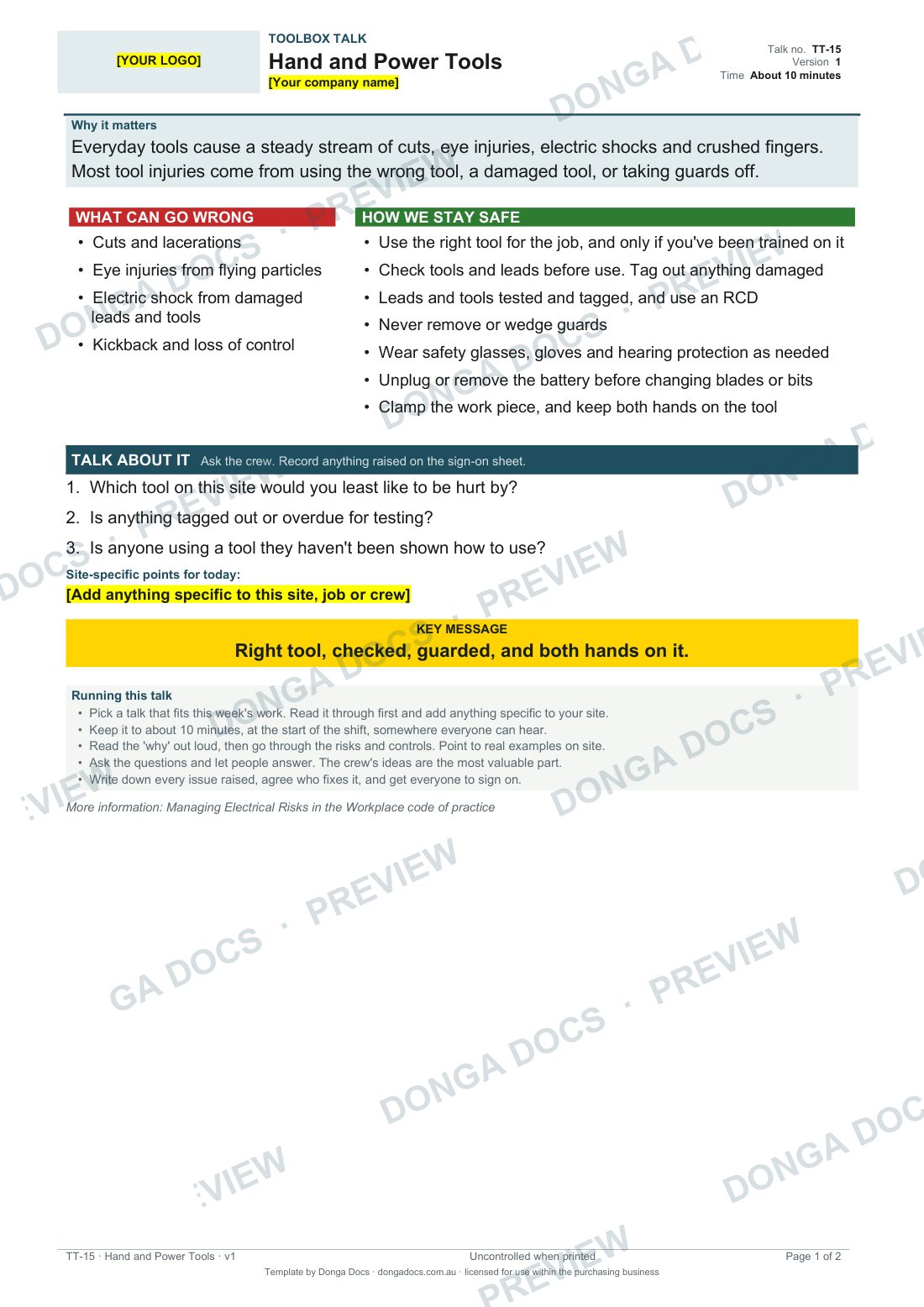 Preview of page 1 of the Hand and Power Tools